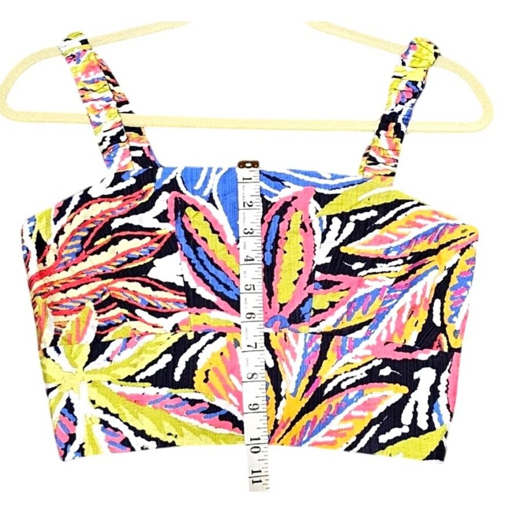 Rachel Zoe XS Multicolor Tropical Print Crop Top - Picture 10 of 11